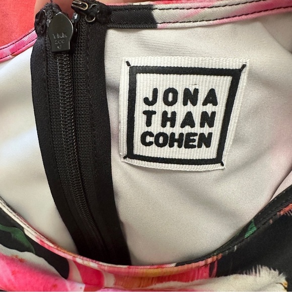 Jonathan Cohen Women’s Black Pink Floral Hibiscus Bodycon Long Sleeve Midi Dress - Picture 10 of 11